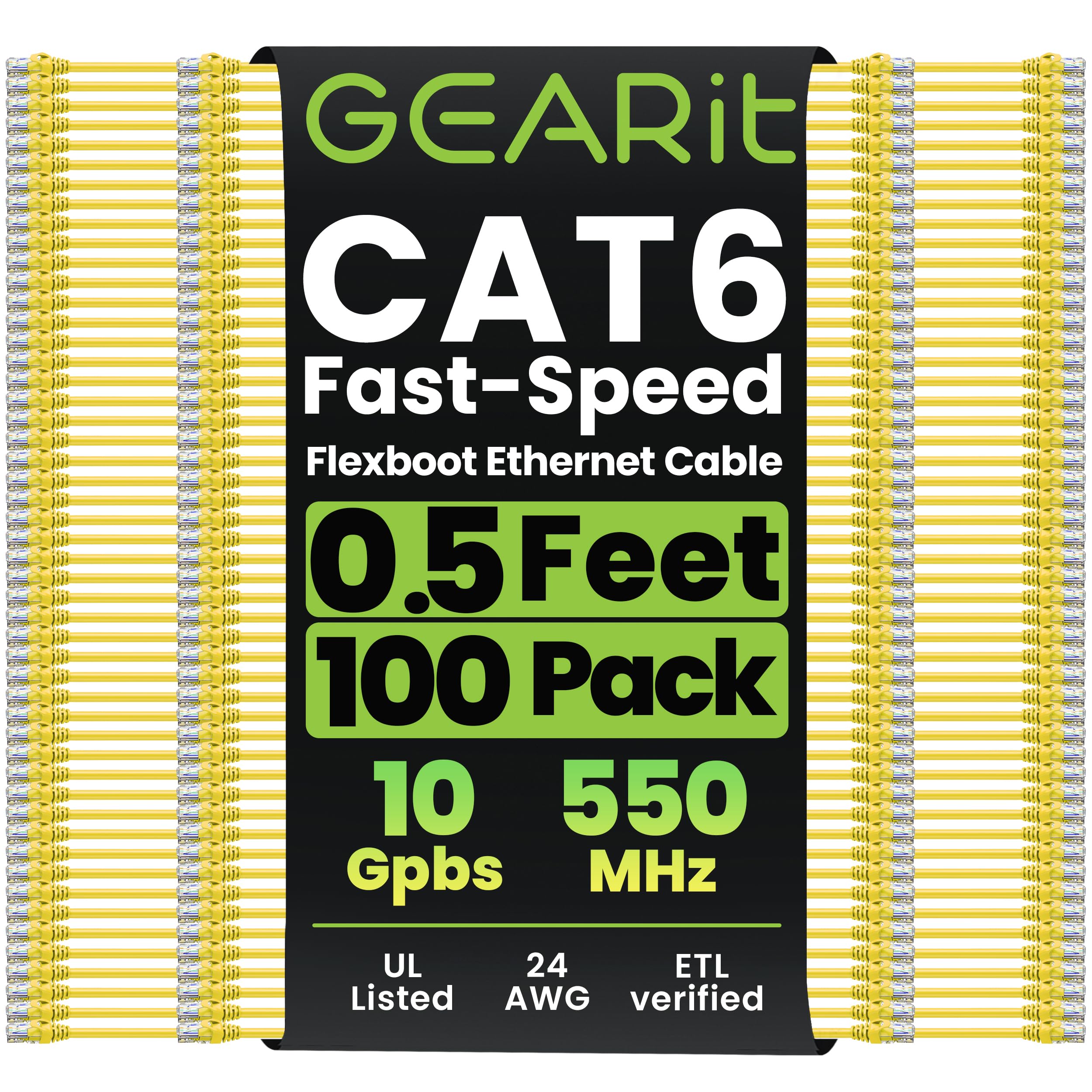Amazon.co.jp: GearIT Cat6パッチケーブル（0.15m、100パック）、0.15m